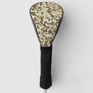 Overlapping small squares in tones brown to beige golf head cover