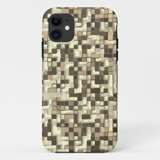 Overlapping small squares, tones of brown to beige Case-Mate iPhone case (Back)