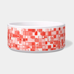 Overlapping small squares, tones of red or coral