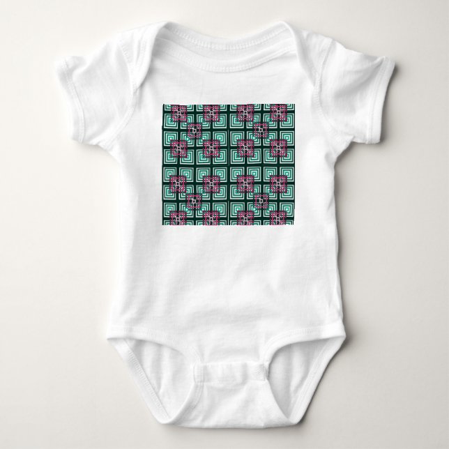 Overlapping Squares Baby Bodysuit (Front)