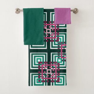Overlapping Squares Bath Towel Set