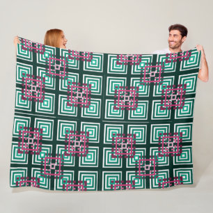 Overlapping Squares Fleece Blanket
