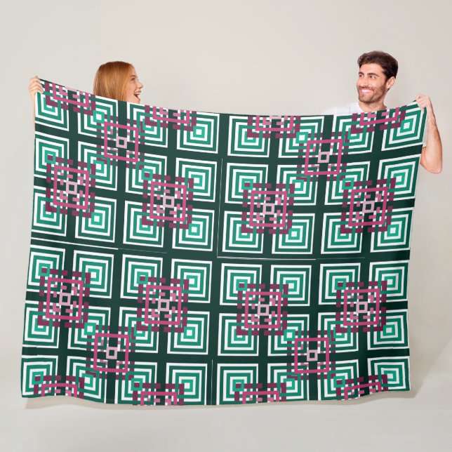 Overlapping Squares  Fleece Blanket (In Situ)
