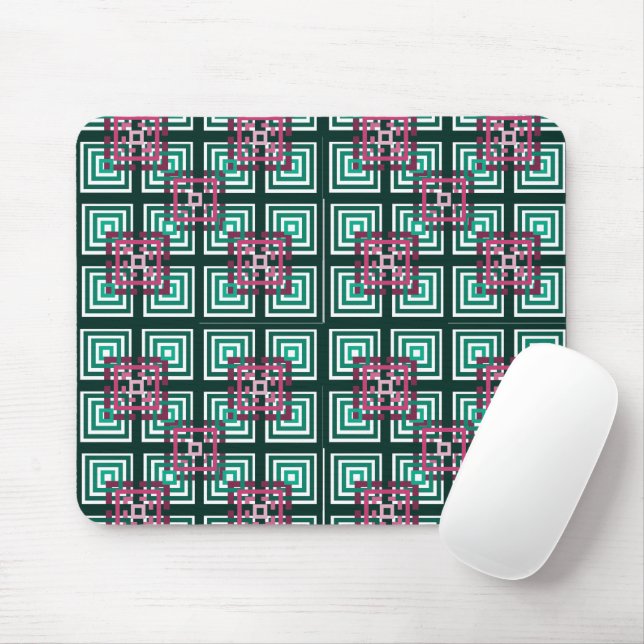 Overlapping Squares  Mouse Pad (With Mouse)