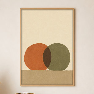 Overlapping Suns Gouache Boho Art Poster