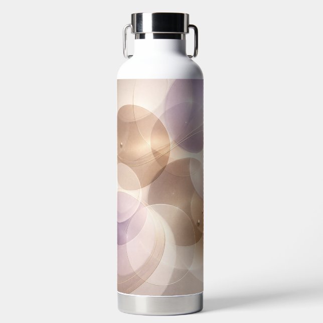 Overlapping translucent circles AI art  Water Bottle (Front)