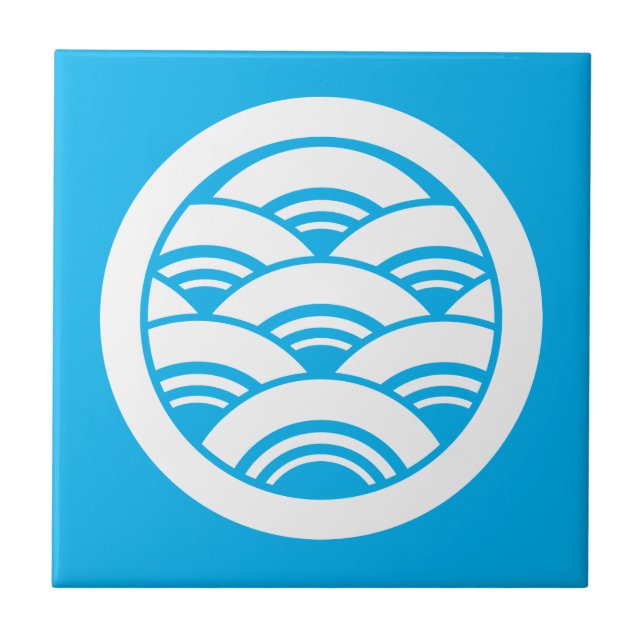 Overlapping waves in circle ceramic tile (Front)