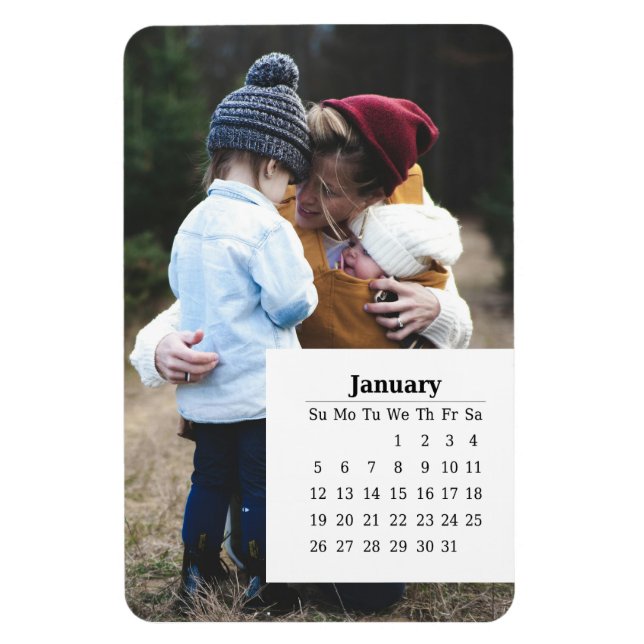 Overlay Calendar January 2025 Magnet (Vertical)