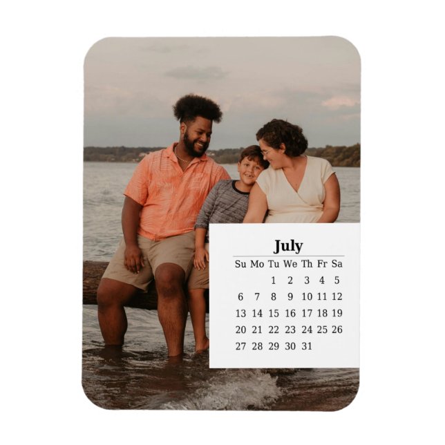 Overlay Calendar July 2025 Magnet (Vertical)