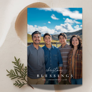 Overlay Photo Christmas Blessings Religious Family Holiday Card