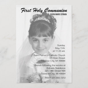 Overlay Photo First Communion Invitations