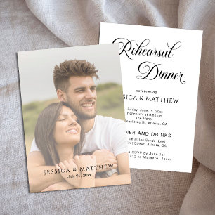 Overlay Rehearsal Dinner Calligraphy w Photo  Invitation