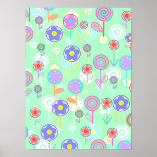 Overlayer Flowers Poster