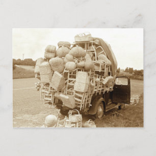 Overloaded Truck Postcard