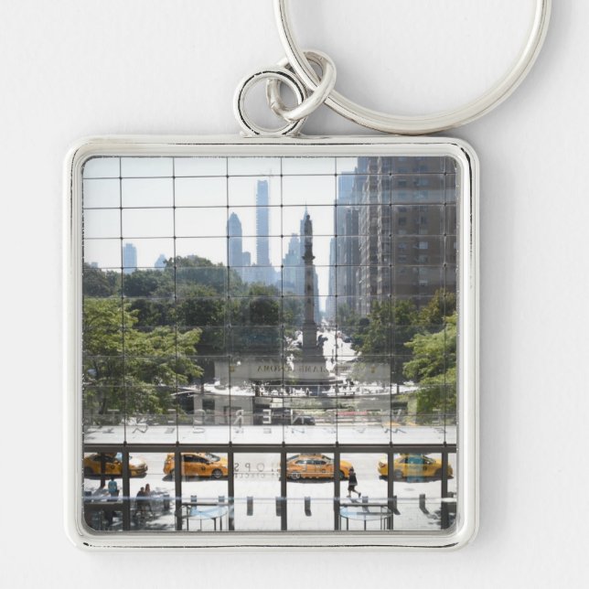 Overlooking Columbus Circle New York City Photo Key Ring (Front)