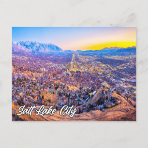 Overlooking Salt Lake City, Utah, United States Postcard