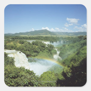 Overlooking scenic Iguazu Falls in South America Square Sticker