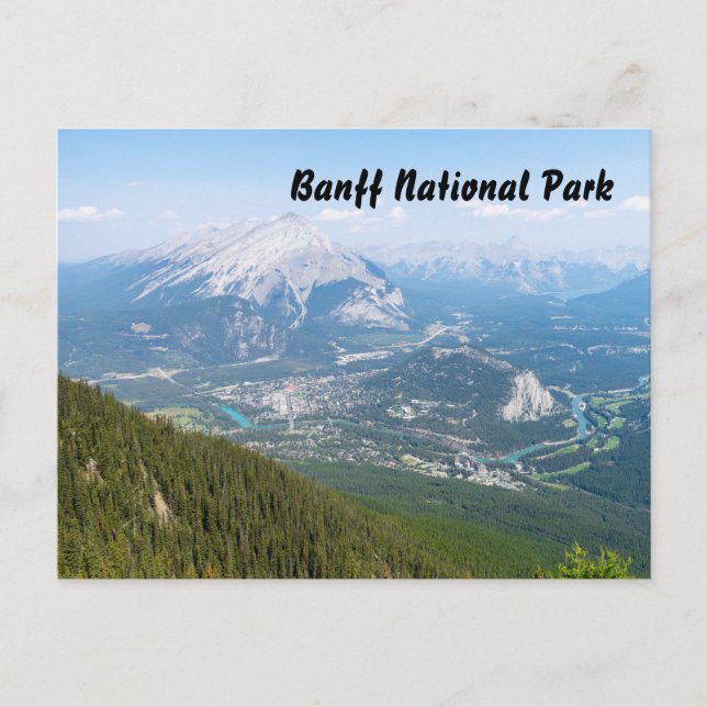 Overlooking the town of Banff Holiday Postcard (Front)