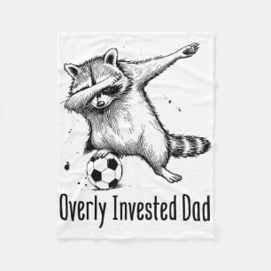 Overly Invested Dad – Funny Soccer Parent Fleece Blanket