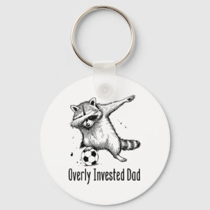 Overly Invested Dad – Funny Soccer Parent Key Ring