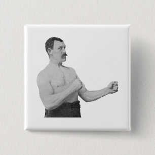 Overly Manly Man Meme 15 Cm Square Badge