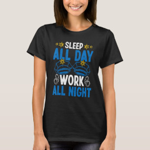 Overnight Policeman Sleep all Day Night Shift Poli T-Shirt