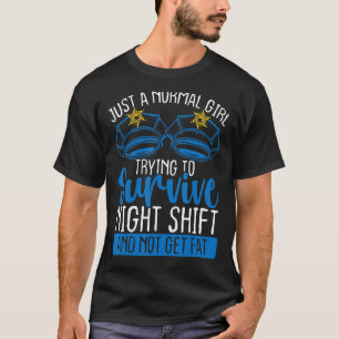 Overnight Policeman Women Survive Night Shift Poli T-Shirt