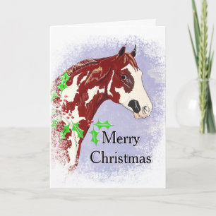 Overo Paint Horse (Christmas) Holiday Card