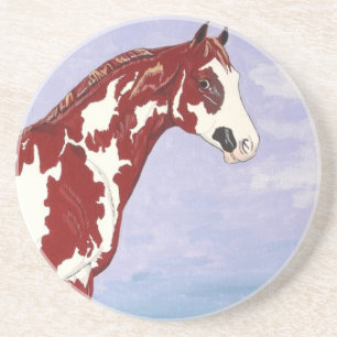 Overo Paint Horse Stallion Coaster