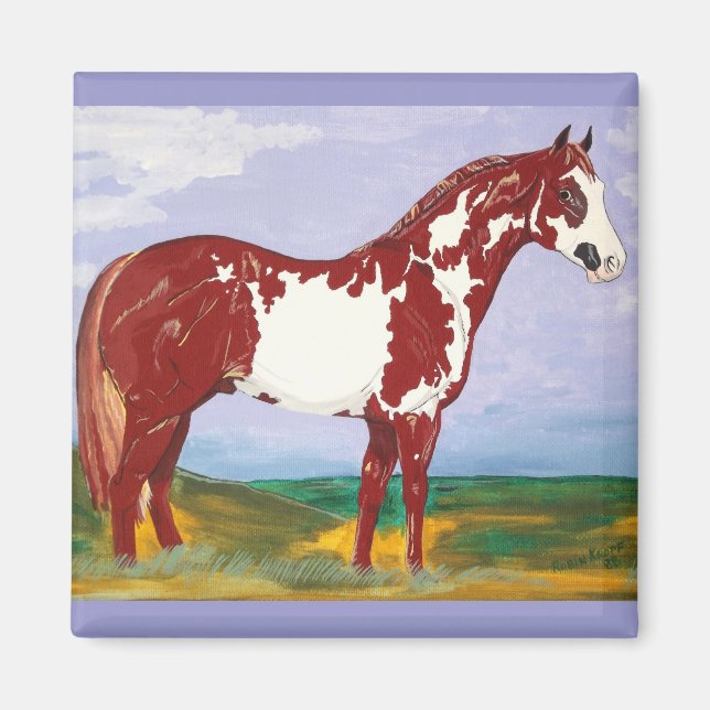 Overo Paint Stallion ~ Horse Magnet (Front)