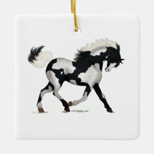 Overo Piebald Paint Horse Personalised Christmas Ceramic Ornament
