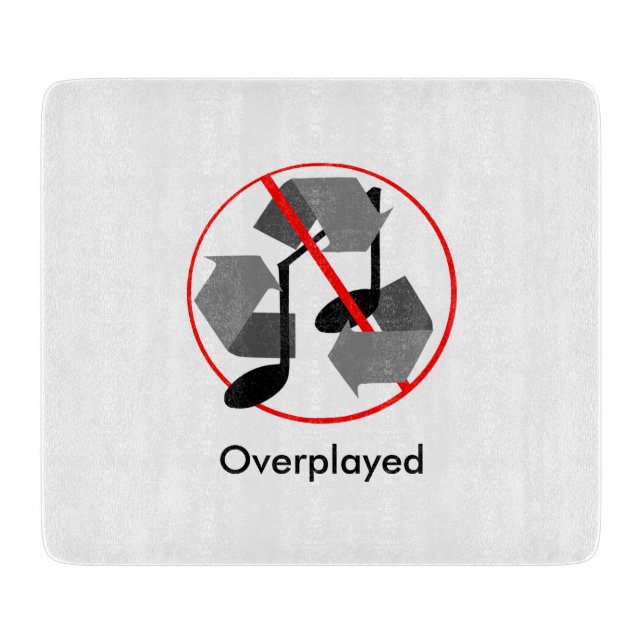 Overplayed Recycled Music Cutting Board (Front)