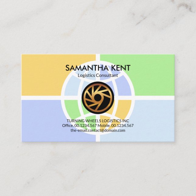 Oversize Global Logistics Modes Transport Service Business Card (Front)