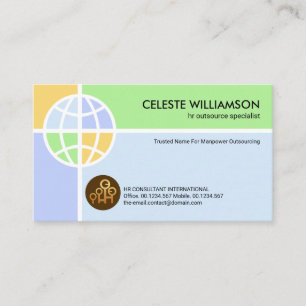 Oversize Global Motif Manpower Outsource Business Card