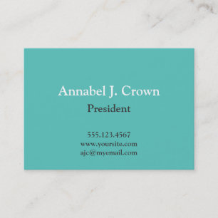 Oversize solid teal company logo traditional business card