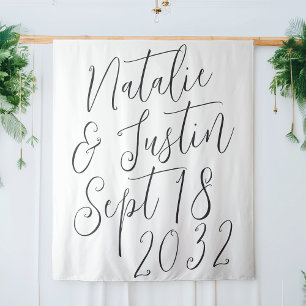 Oversized Calligraphy Script Wedding Backdrop Tapestry