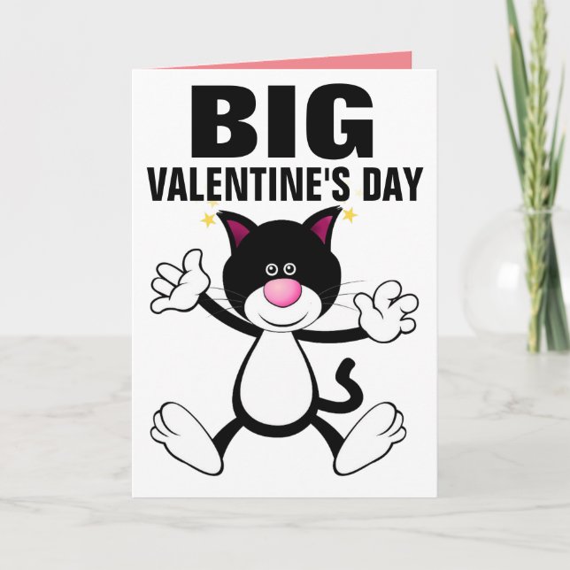 OVERSIZED  CAT HUG VALENTINE'S DAY GREETING  CARD (Front)