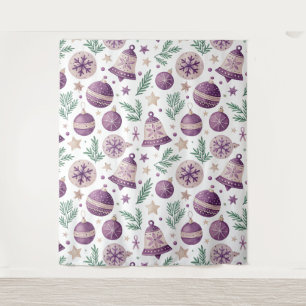 Oversized Christmas Tapestry – Purple Bell Design