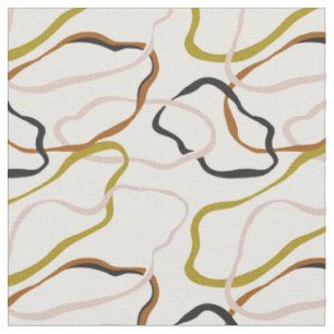 Oversized circles abstract organic flow - olive gr fabric