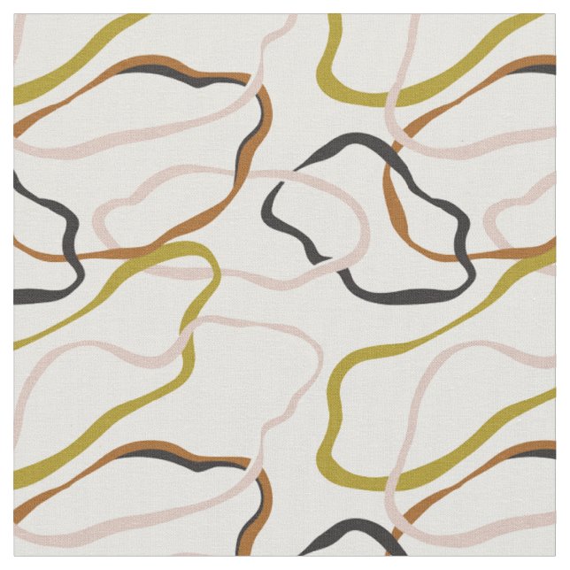 Oversized circles abstract organic flow - olive gr fabric (Close Up)
