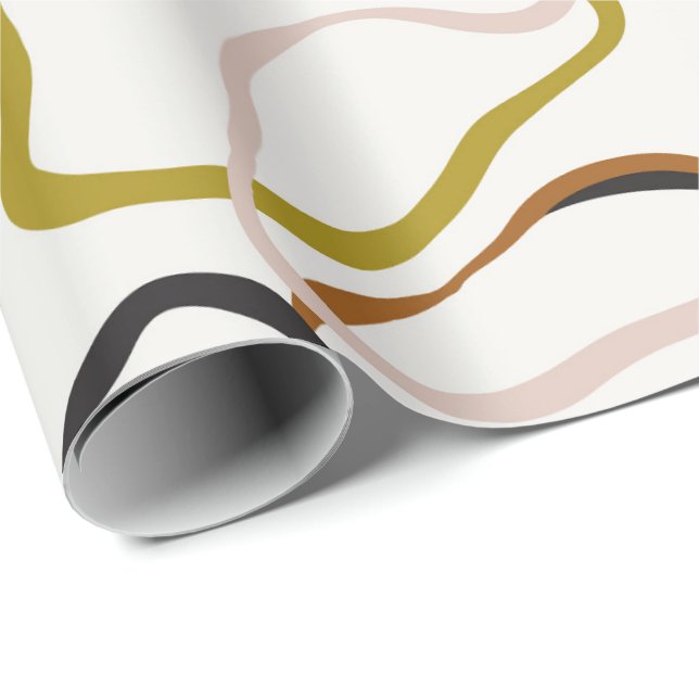 Oversized circles abstract organic flow - olive gr wrapping paper (Roll Corner)