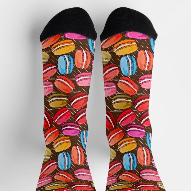 Oversized Colourful Macaroon Cookies Pattern Socks (Top)