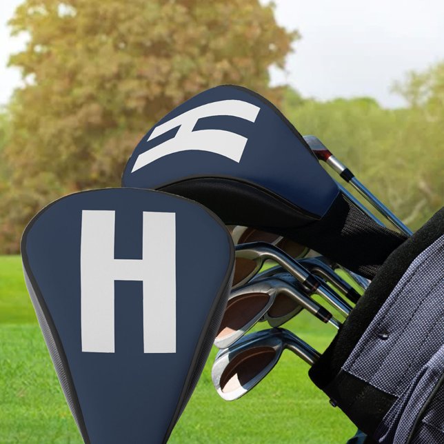 Oversized Initial Minimalist Blue and Grey Golf Head Cover (Creator Uploaded)