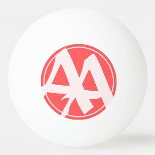 Oversized Initials in Rosé and Red Ping Pong Ball