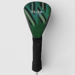 Oversized Monogram Name Modern Green Golf Head Cover