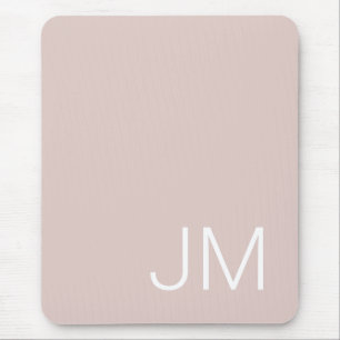 Oversized Monogrammed Initials Blush Pink Mouse Pad