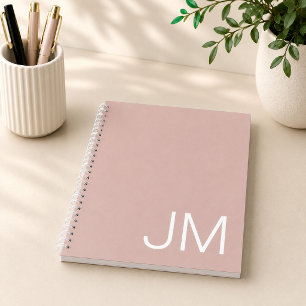 Oversized Monogrammed Initials Blush Pink Notebook