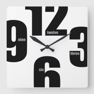 Oversized Numbers Square Wall Clock