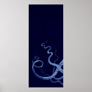 Oversized Octopus Triptych I Print in Blue
