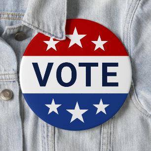 Oversized Patriotic Vote Star Badge
